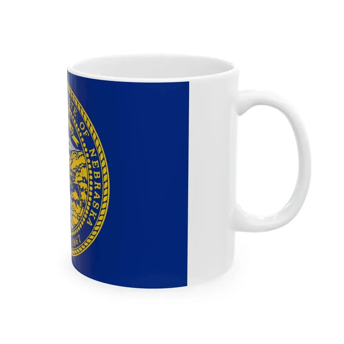 Flag of Nebraska 3-2 (United States) White Coffee Mug - Go Mug Yourself