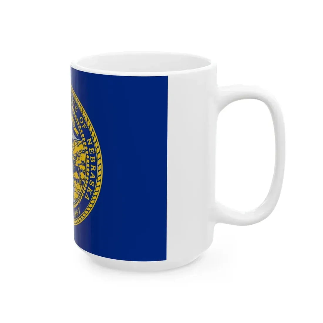 Flag of Nebraska 3-2 (United States) White Coffee Mug - Go Mug Yourself