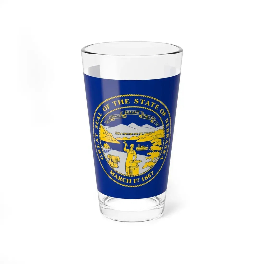 Flag of Nebraska (United States) Pint Glass 16oz 16oz - Go Mug Yourself