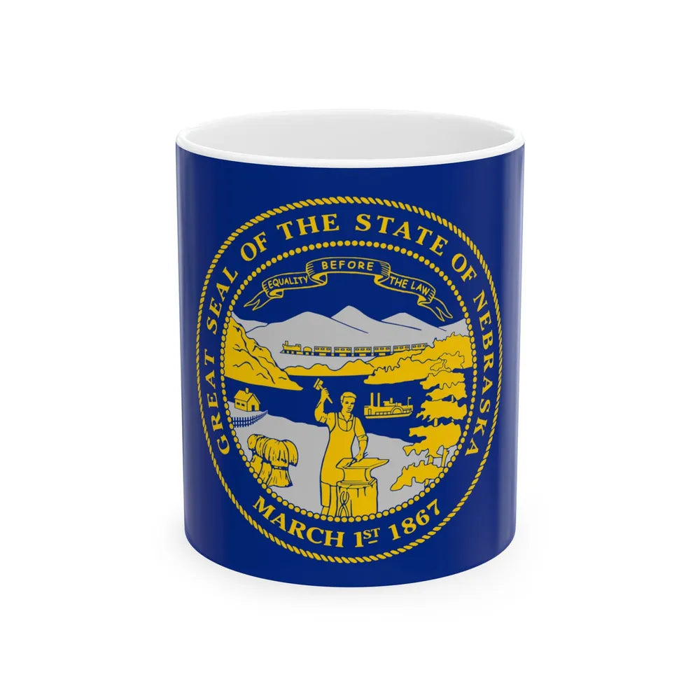 Flag of Nebraska (United States) White Coffee Mug 11oz - Go Mug Yourself