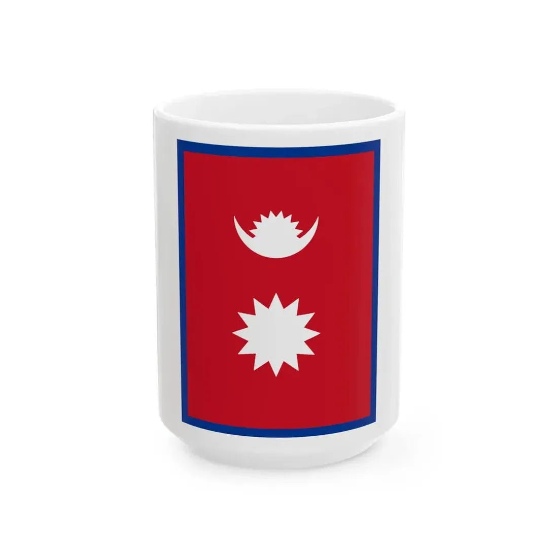 Flag of Nepal vertical (Nepal) White Coffee Mug 15oz - Go Mug Yourself