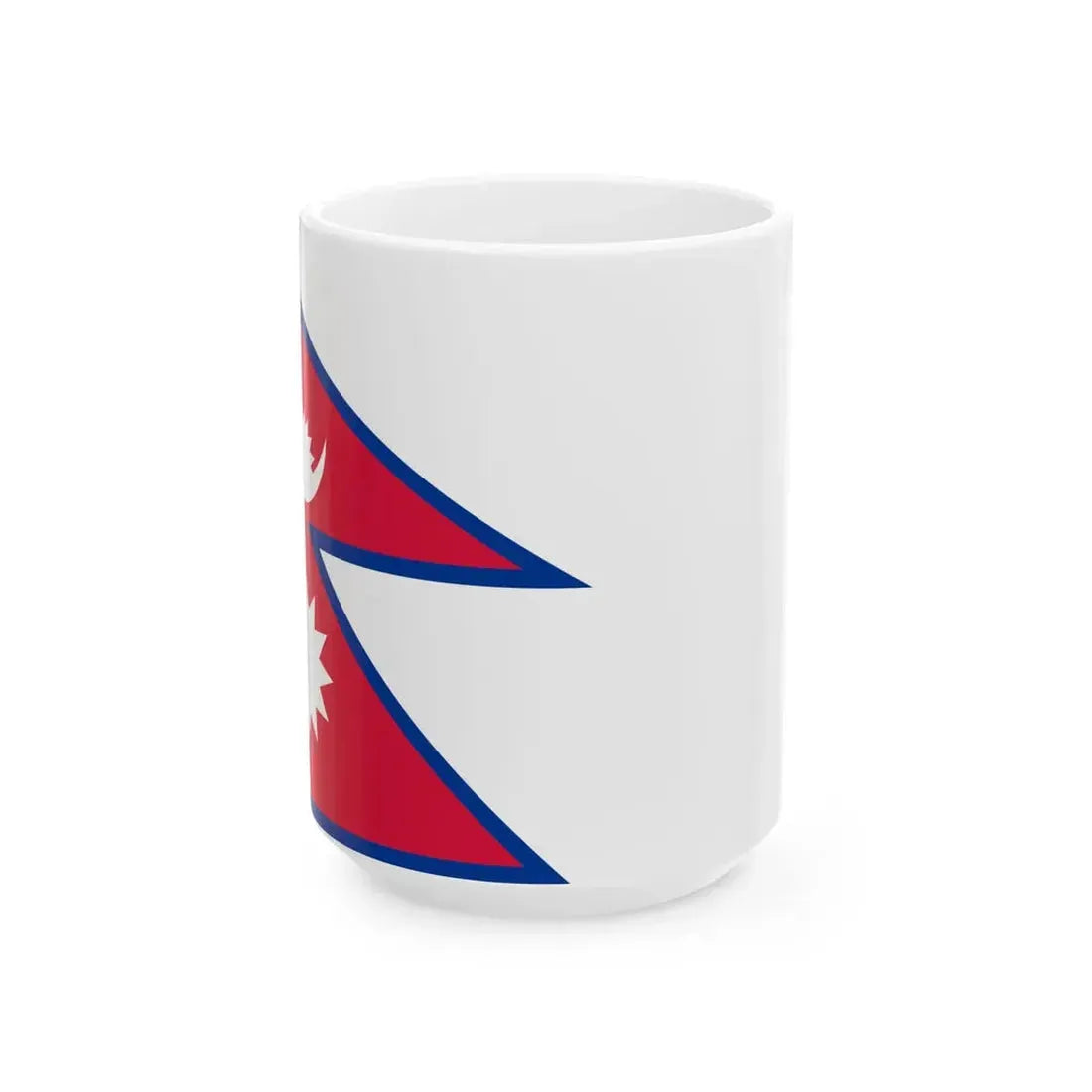 Flag of Nepal white background aspect ratio 3-2 (Nepal) White Coffee Mug 15oz - Go Mug Yourself