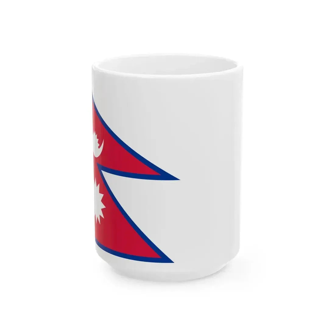 Flag of Nepal with spacing aspect ratio 3-2 (Nepal) White Coffee Mug 15oz - Go Mug Yourself