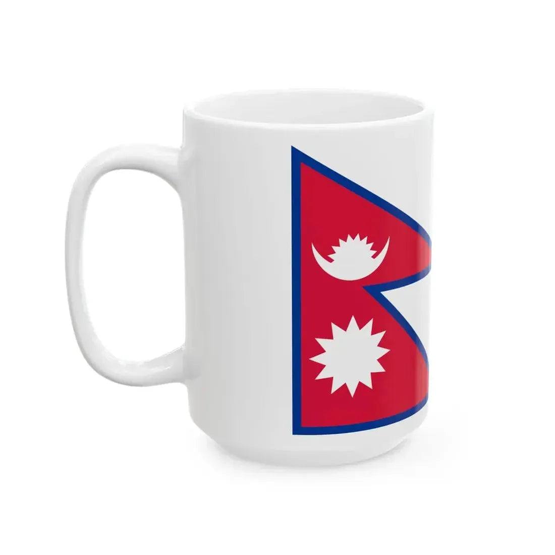 Flag of Nepal with spacing aspect ratio 3-2 (Nepal) White Coffee Mug - Go Mug Yourself