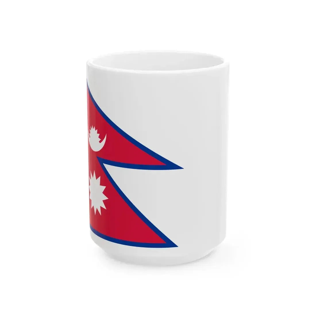 Flag of Nepal with spacing aspect ratio 4-3 (Nepal) White Coffee Mug 15oz - Go Mug Yourself