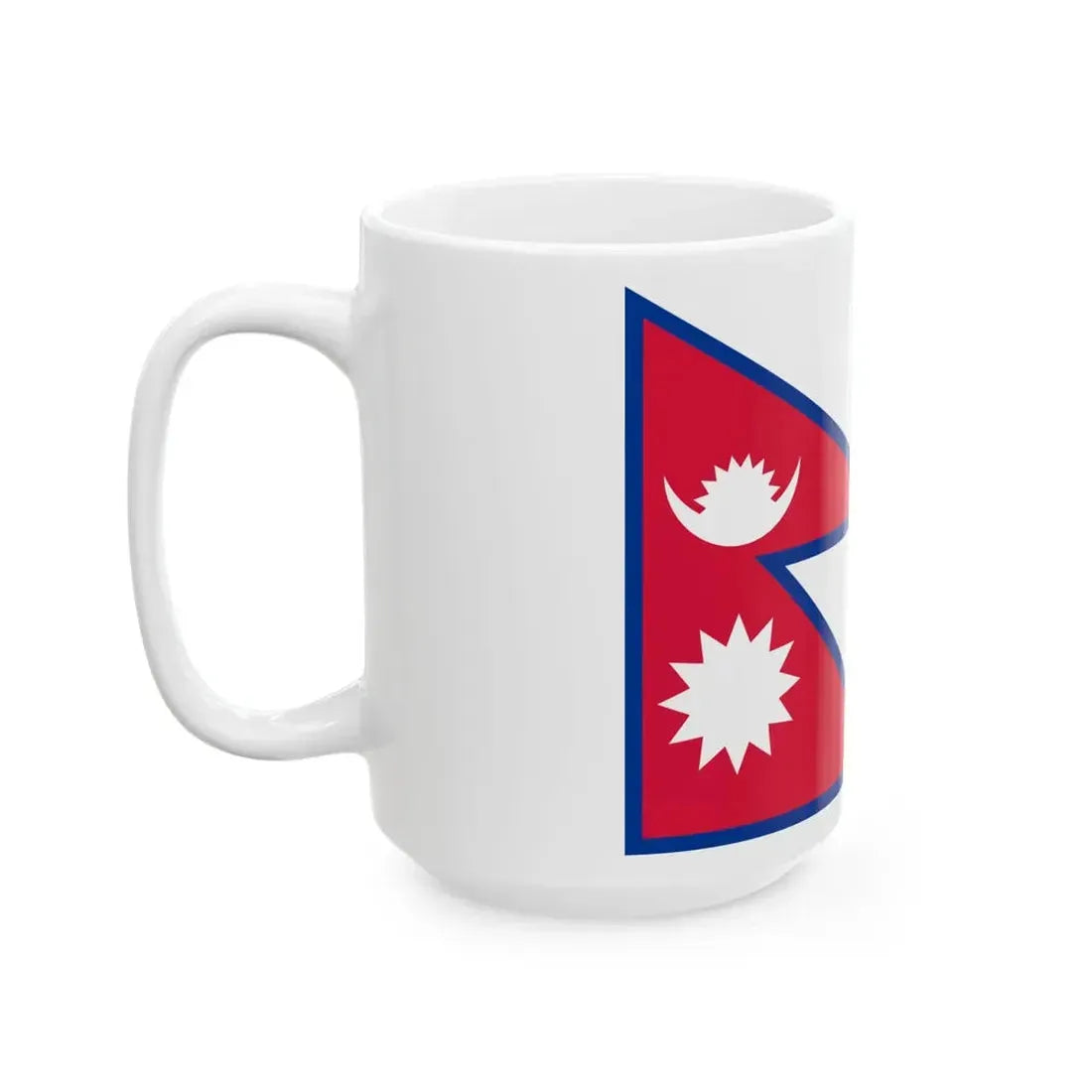Flag of Nepal with spacing aspect ratio 4-3 (Nepal) White Coffee Mug - Go Mug Yourself