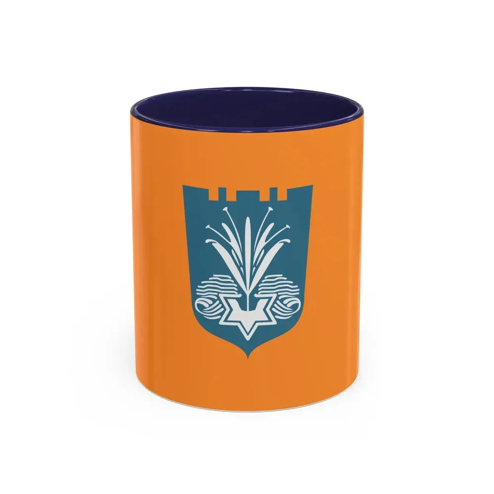 Flag of Netanya Israel - Accent Coffee Mug 11oz Navy - Go Mug Yourself