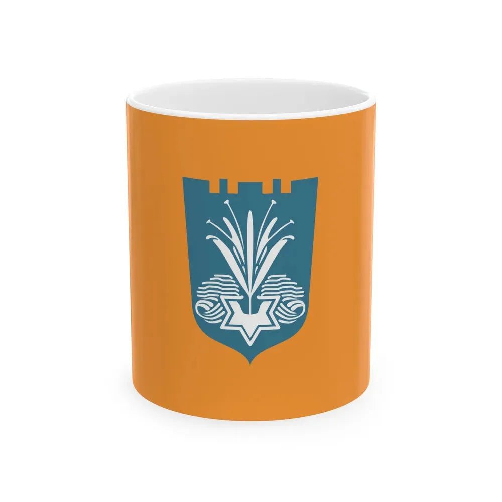 Flag of Netanya Israel - White Coffee Mug 11oz - Go Mug Yourself