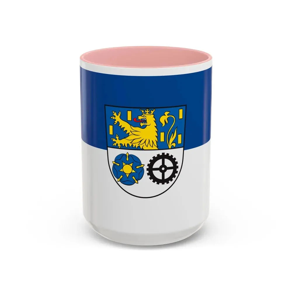 Flag of Neunkirchen Germany - Accent Coffee Mug 15oz Pink - Go Mug Yourself
