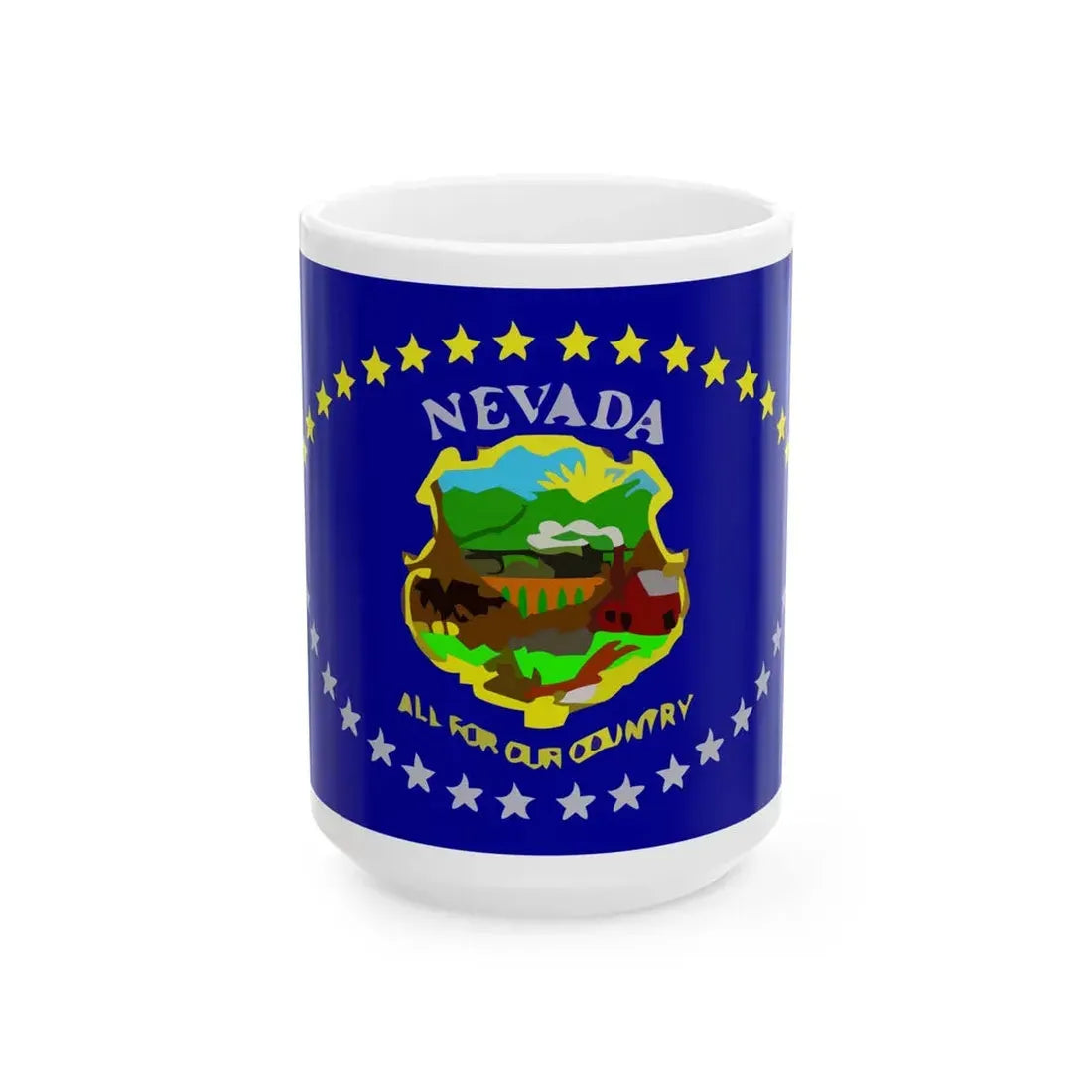 Flag of Nevada 1915-1929 (United States) White Coffee Mug 15oz - Go Mug Yourself
