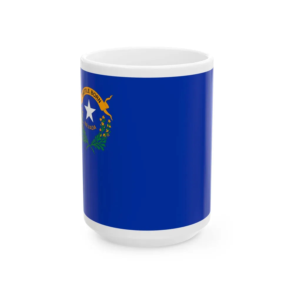 Flag of Nevada (United States) White Coffee Mug 15oz - Go Mug Yourself