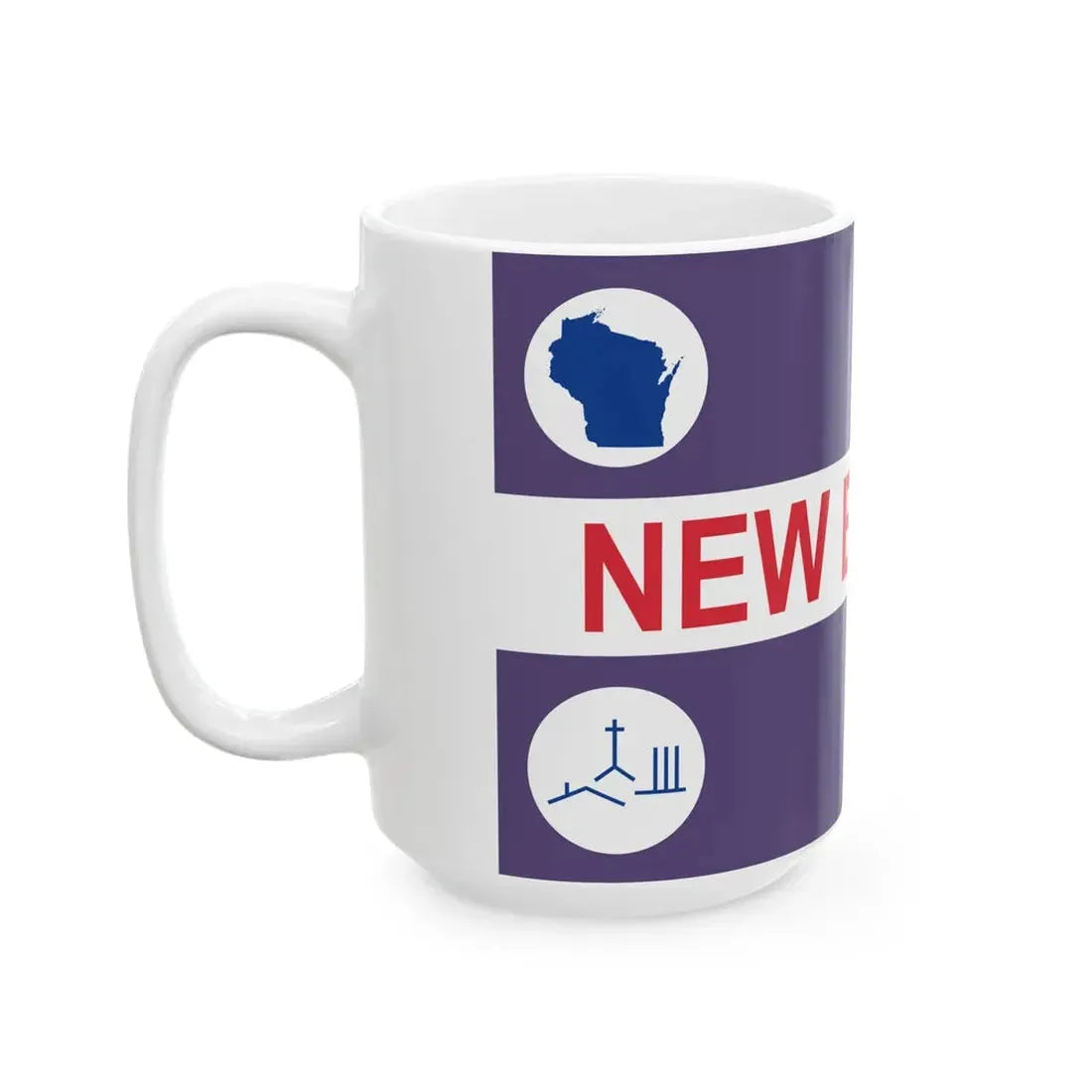 Flag of New Berlin Wisconsin (United States) White Coffee Mug - Go Mug Yourself