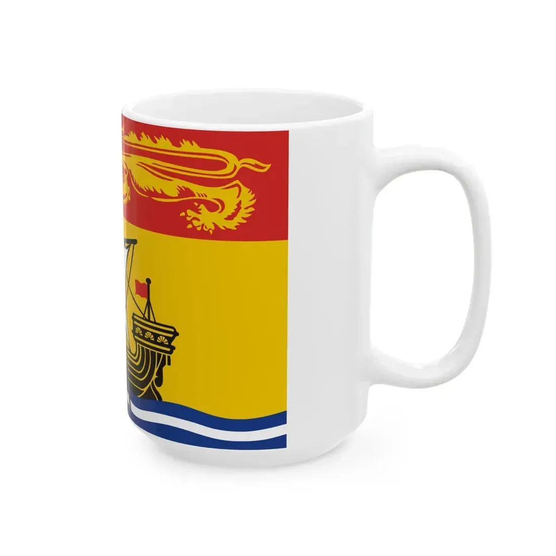 Flag of New Brunswick 3-2 (Canada) White Coffee Mug - Go Mug Yourself