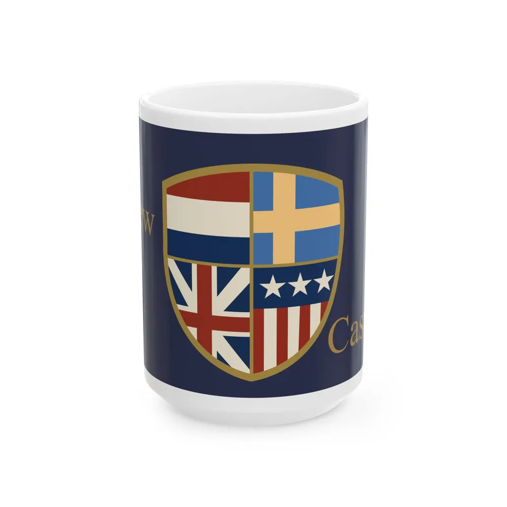 Flag of New Castle Delaware (United States) White Coffee Mug 15oz - Go Mug Yourself