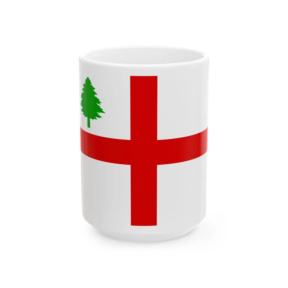 Flag of New England 1686 (United States) White Coffee Mug 15oz - Go Mug Yourself