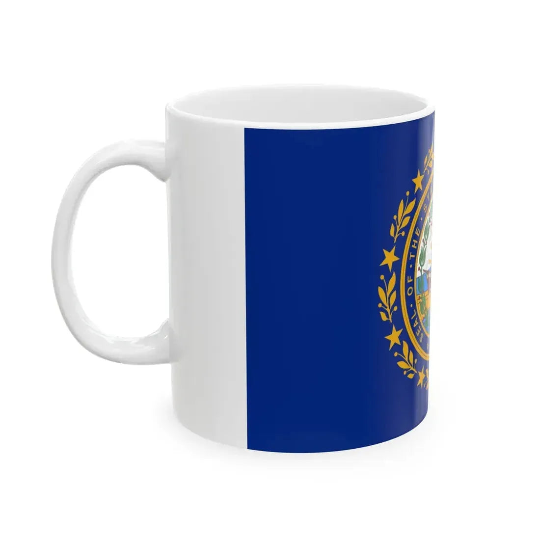 Flag of New Hampshire 3-2 (United States) White Coffee Mug - Go Mug Yourself