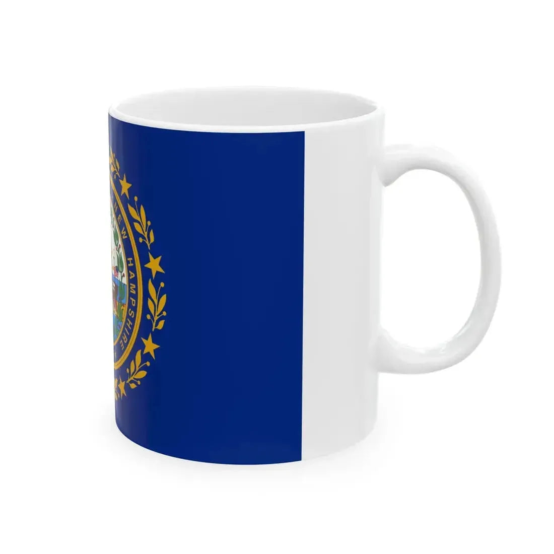 Flag of New Hampshire 3-2 (United States) White Coffee Mug - Go Mug Yourself