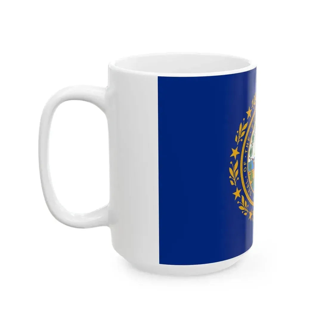 Flag of New Hampshire 3-2 (United States) White Coffee Mug - Go Mug Yourself