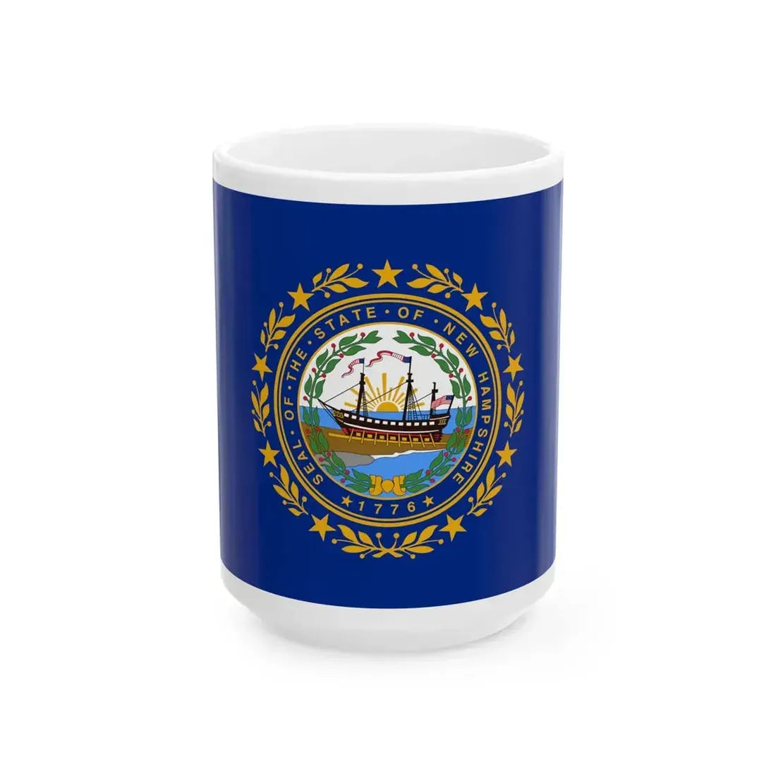 Flag of New Hampshire (United States) White Coffee Mug 15oz - Go Mug Yourself