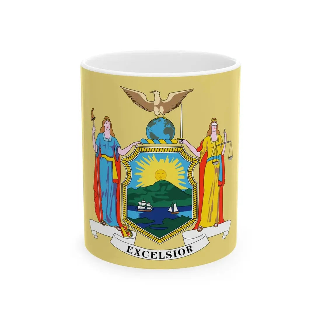 Flag of New York 1896-1901 (United States) White Coffee Mug 11oz - Go Mug Yourself