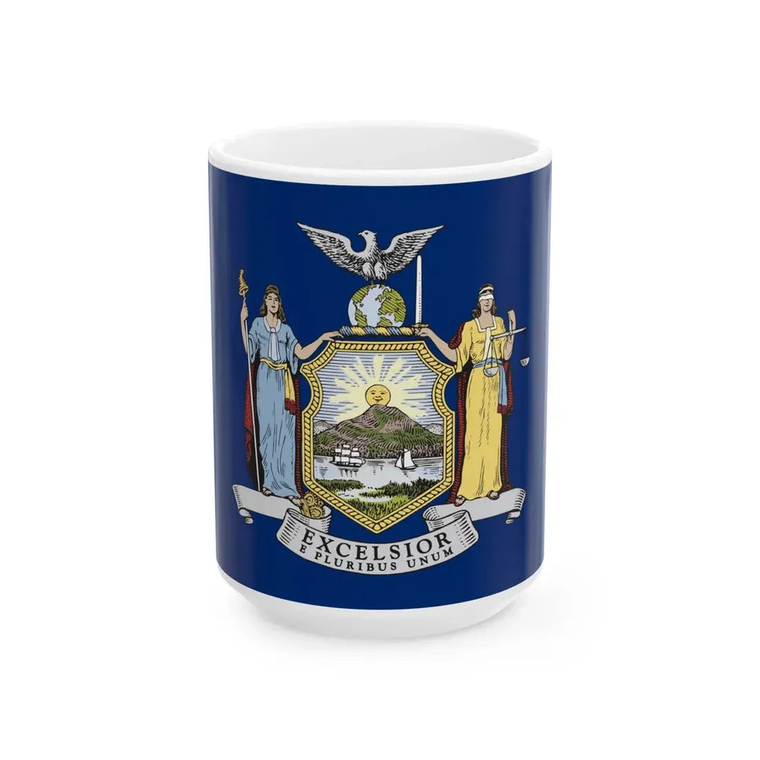 Flag of New York alternative (United States) White Coffee Mug 15oz - Go Mug Yourself