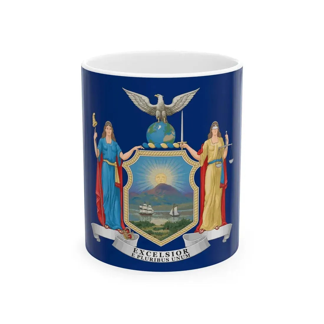 Flag of New York (United States) White Coffee Mug 11oz - Go Mug Yourself