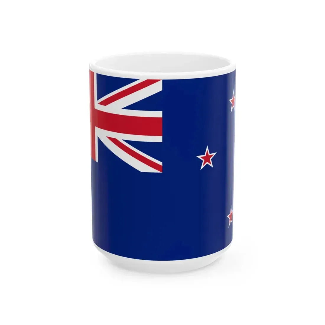Flag of New Zealand 5 star Crux (New Zealand) White Coffee Mug 15oz - Go Mug Yourself