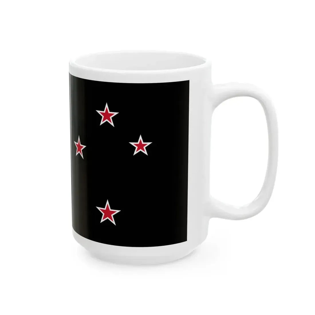 Flag of New Zealand black (New Zealand) White Coffee Mug - Go Mug Yourself