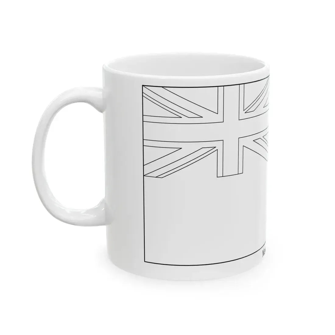 Flag of New Zealand colouring page (New Zealand) White Coffee Mug - Go Mug Yourself