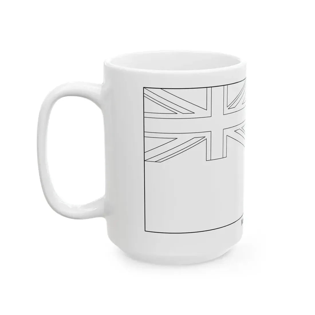 Flag of New Zealand colouring page (New Zealand) White Coffee Mug - Go Mug Yourself
