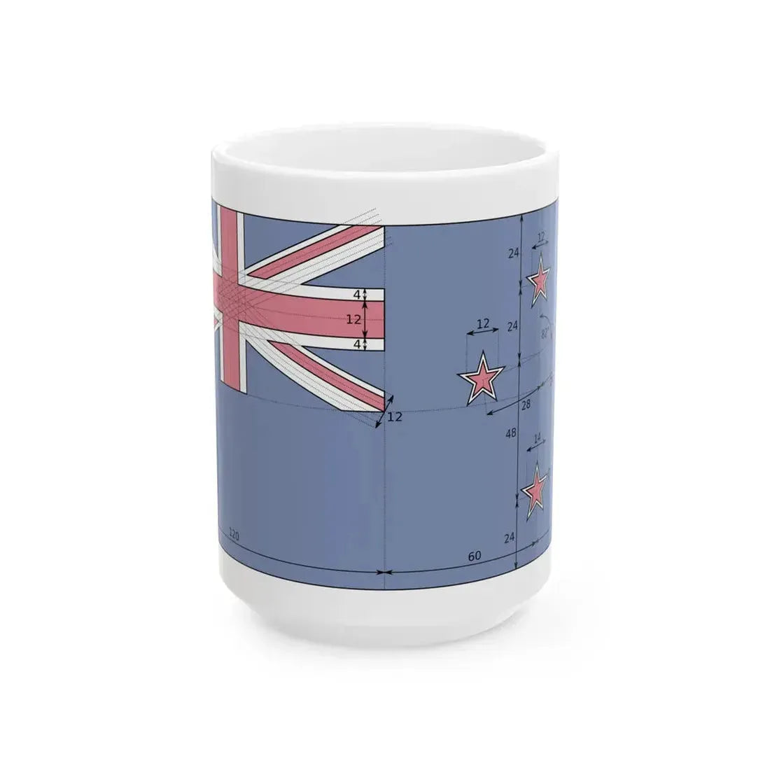Flag of New Zealand construction (New Zealand) White Coffee Mug 15oz - Go Mug Yourself