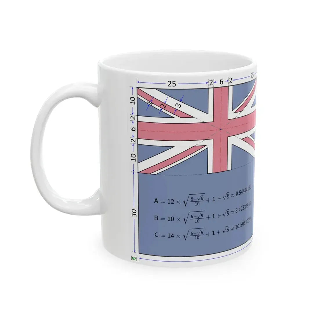 Flag of New Zealand construction sheet (New Zealand) White Coffee Mug - Go Mug Yourself