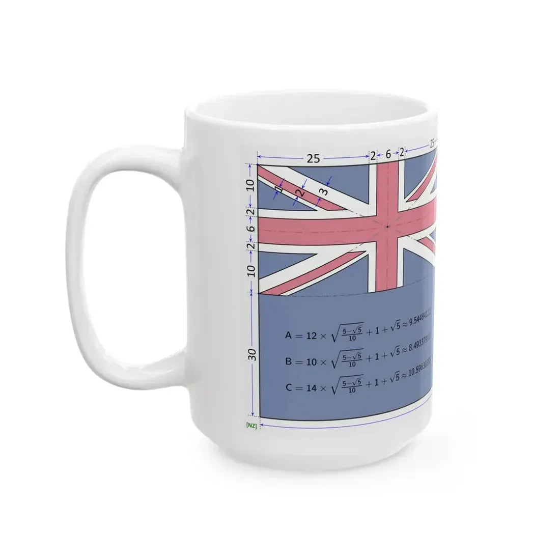 Flag of New Zealand construction sheet (New Zealand) White Coffee Mug - Go Mug Yourself