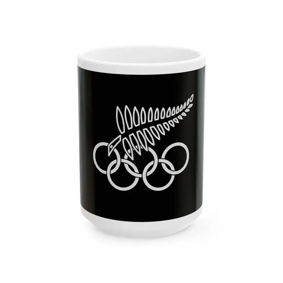 Flag of New Zealand Olympic Committee 1979-1994 (New Zealand) White Coffee Mug 15oz - Go Mug Yourself