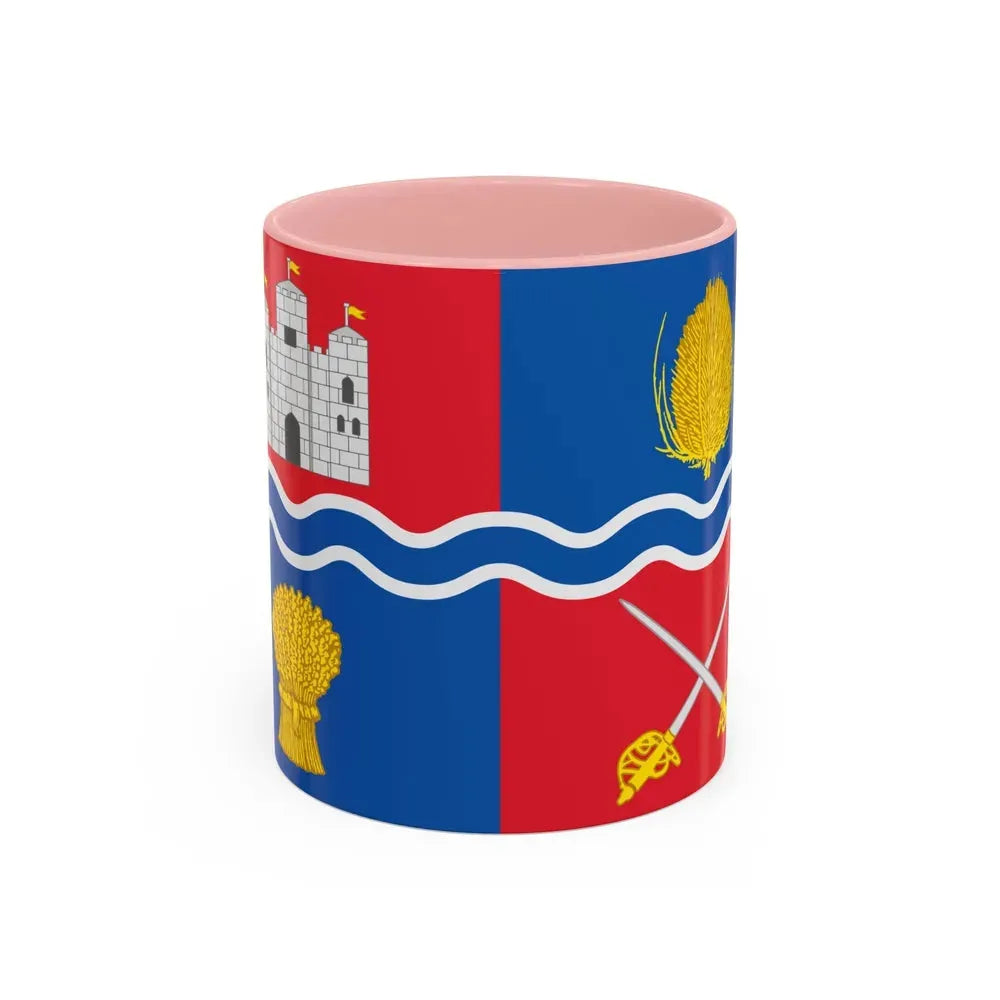 Flag of Newbury UK - Accent Coffee Mug 11oz Pink - Go Mug Yourself