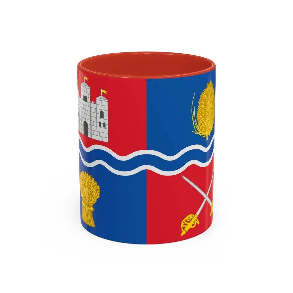 Flag of Newbury UK - Accent Coffee Mug 11oz Red - Go Mug Yourself