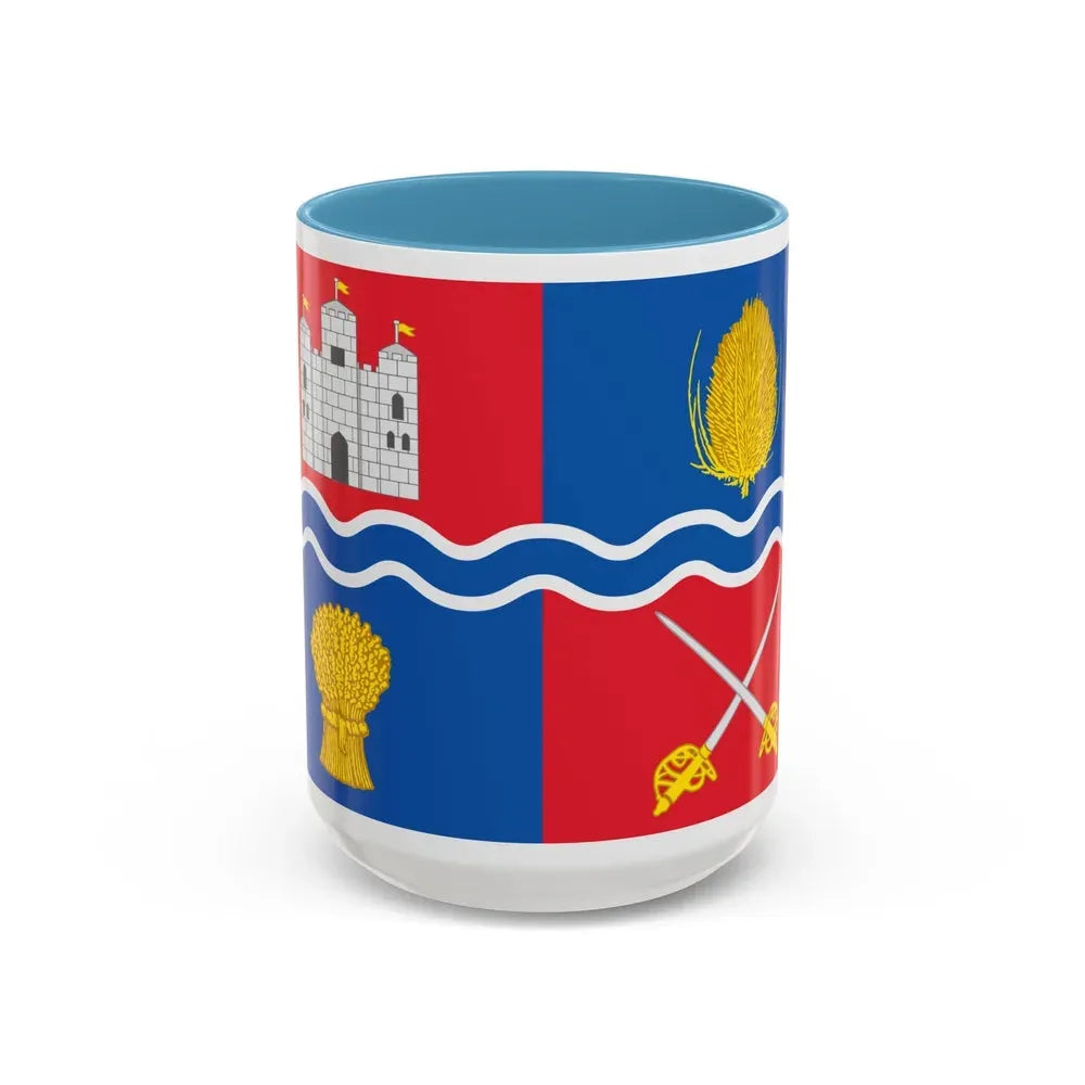 Flag of Newbury UK - Accent Coffee Mug 15oz Light Blue - Go Mug Yourself