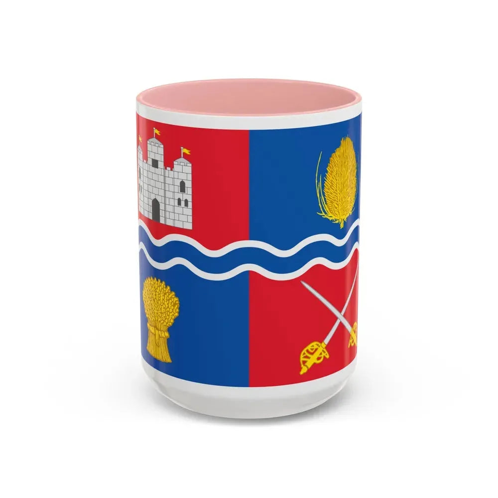 Flag of Newbury UK - Accent Coffee Mug 15oz Pink - Go Mug Yourself