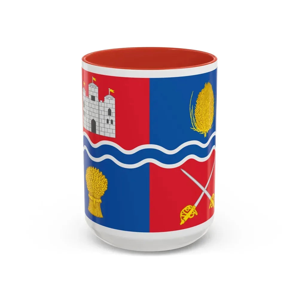 Flag of Newbury UK - Accent Coffee Mug 15oz Red - Go Mug Yourself