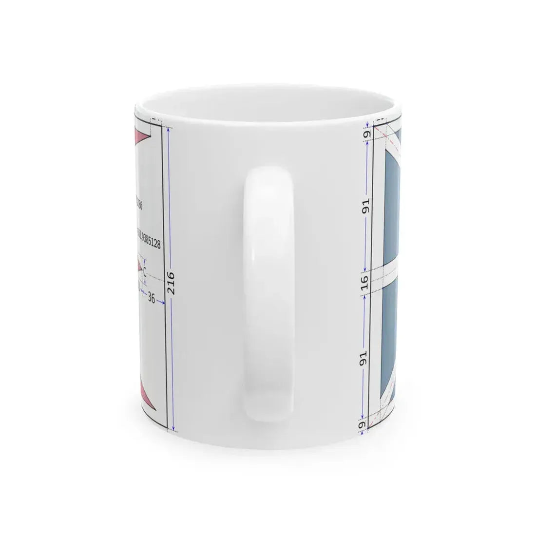 Flag of Newfoundland and Labrador construction sheet (Canada) White Coffee Mug - Go Mug Yourself