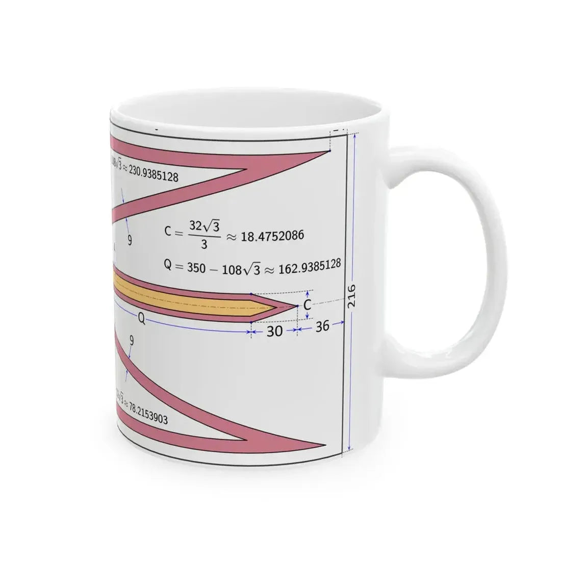 Flag of Newfoundland and Labrador construction sheet (Canada) White Coffee Mug - Go Mug Yourself