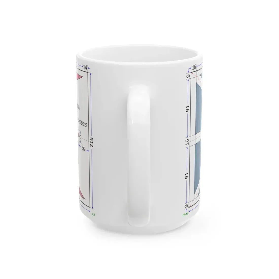 Flag of Newfoundland and Labrador construction sheet (Canada) White Coffee Mug - Go Mug Yourself