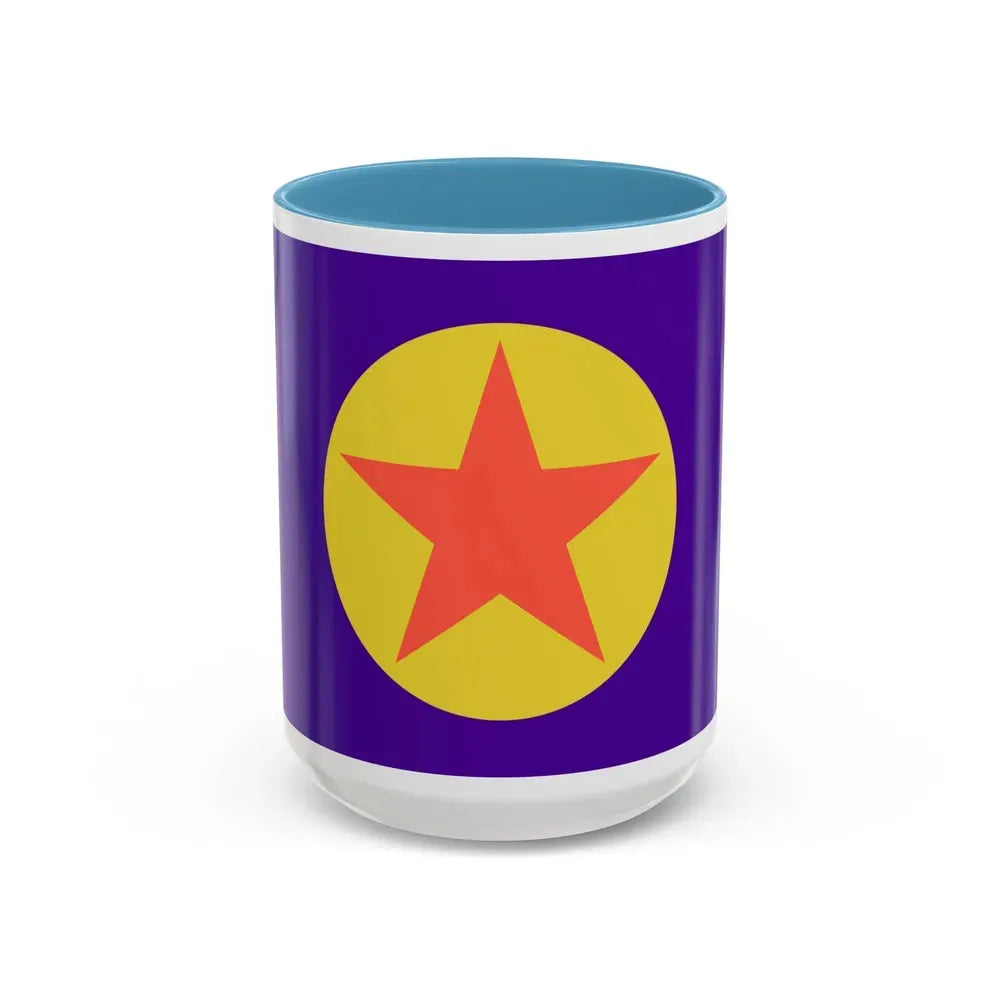 Flag of Ngaraard Palau - Accent Coffee Mug 15oz Light Blue - Go Mug Yourself