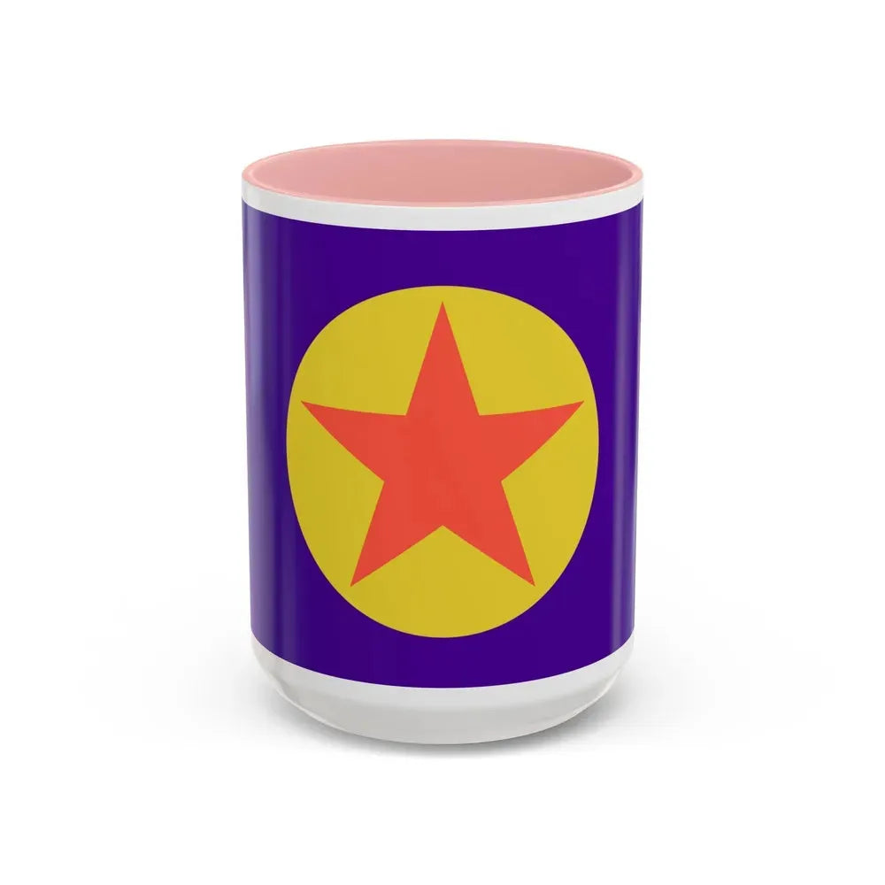 Flag of Ngaraard Palau - Accent Coffee Mug 15oz Pink - Go Mug Yourself