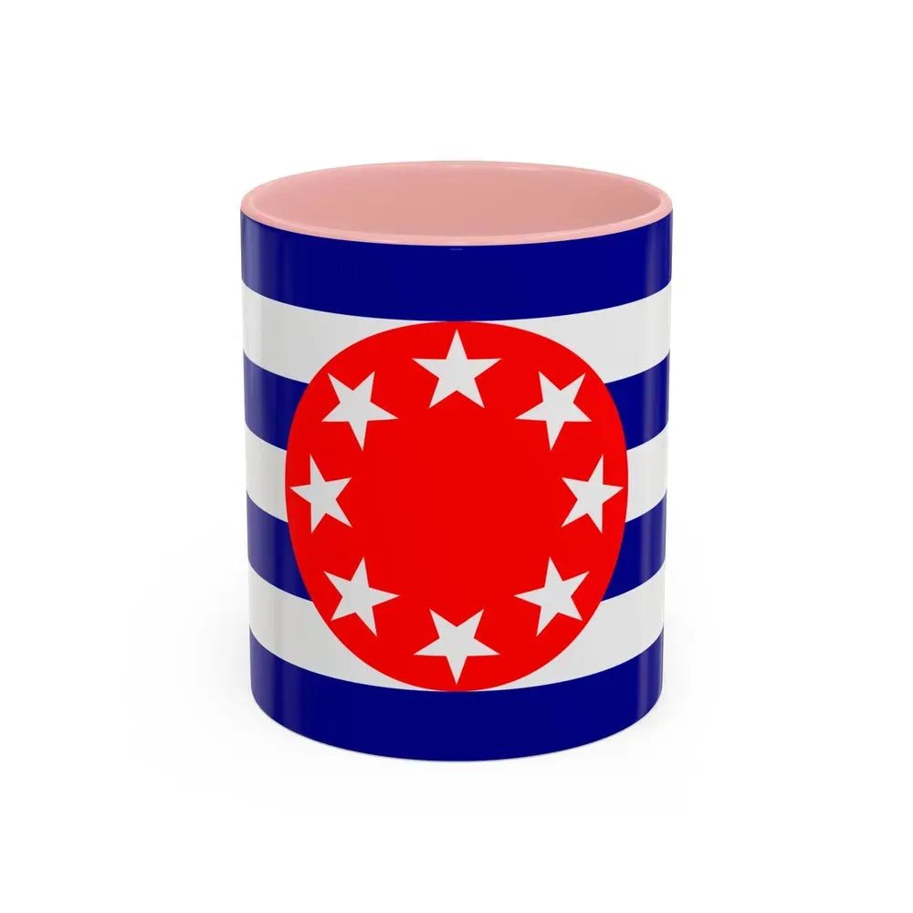 Flag of Ngarchelong Palau - Accent Coffee Mug 11oz Pink - Go Mug Yourself