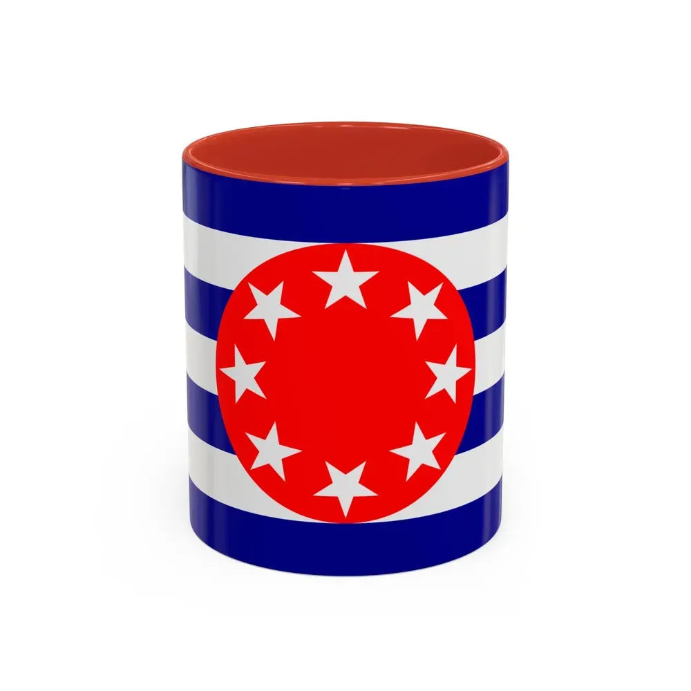 Flag of Ngarchelong Palau - Accent Coffee Mug 11oz Red - Go Mug Yourself