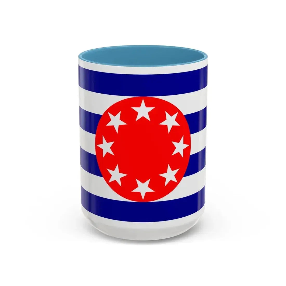 Flag of Ngarchelong Palau - Accent Coffee Mug 15oz Light Blue - Go Mug Yourself