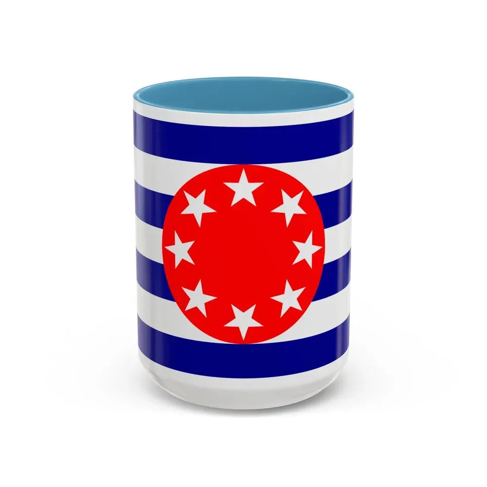 Flag of Ngarchelong Palau - Accent Coffee Mug 15oz Light Blue - Go Mug Yourself