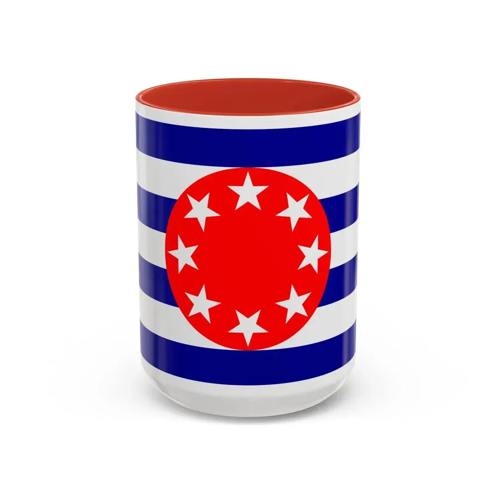 Flag of Ngarchelong Palau - Accent Coffee Mug 15oz Red - Go Mug Yourself