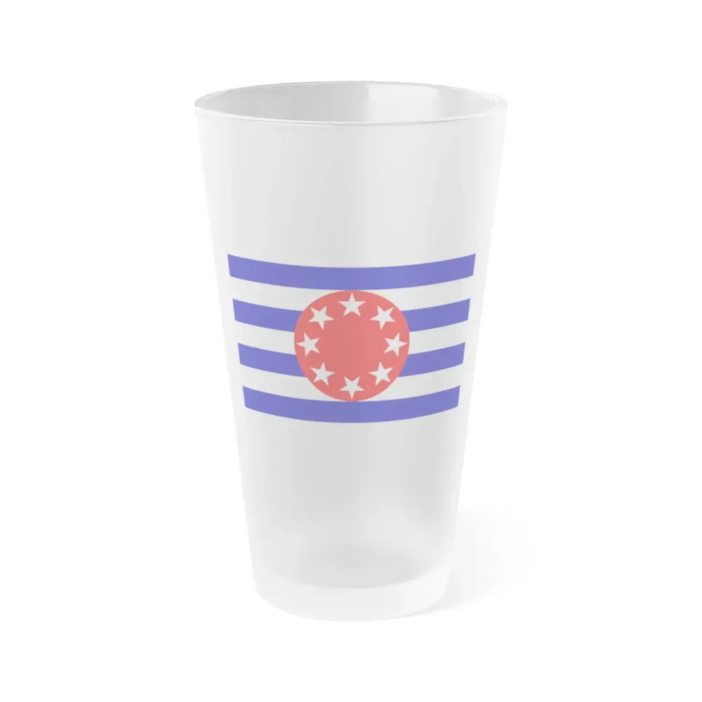 Flag of Ngarchelong Palau - Frosted Pint Glass 16oz 16oz Frosted - Go Mug Yourself